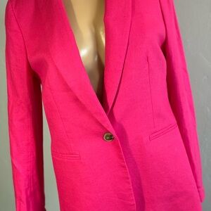 J. Crew Fuchsia Linen/Cotton Blend Blazer Size 4